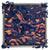 Painting on red ochre of a female medusa figure enshrouded with purple snakes with their red tongues out.